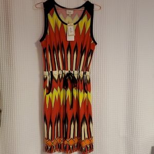 ECI New York patterned dress with pockets